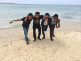 Students Enjoying In Beach